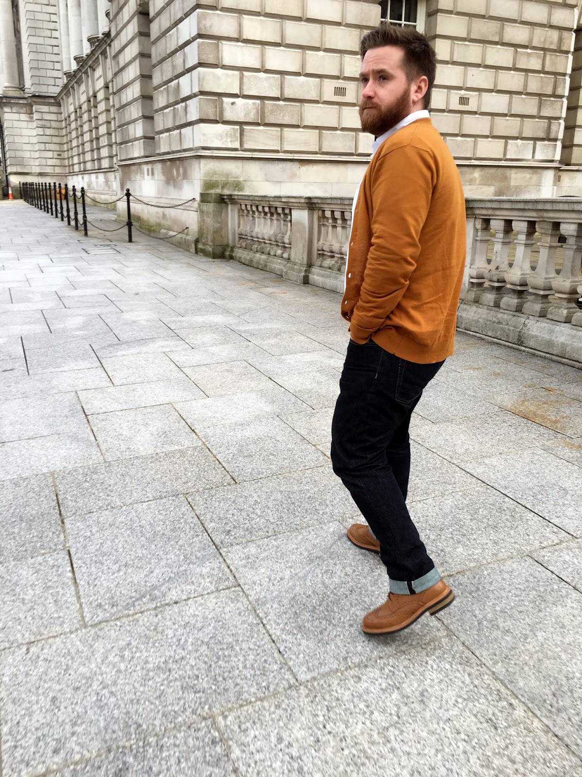 brogue boots and jeans