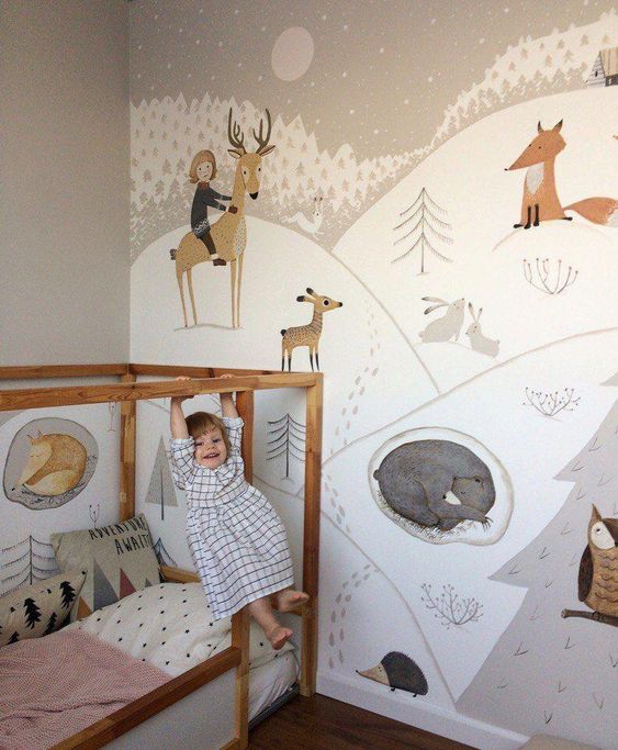 12 Murales originales en habitaciones infantiles | Más Chicos