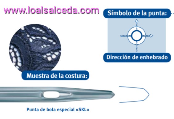 aguja SKL, aguja punta de bola SKL, aguja maquina de coser