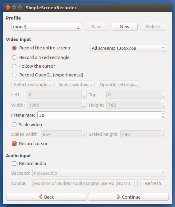 Ubuntu Screen Recording with Simple Screen Recorder BitmapCake!