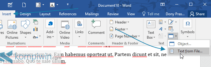 Cara Memasukkan Satu Dokumen Word Penuh ke Dokumen Word Lain tanpa Copy-Paste secara Manual 10