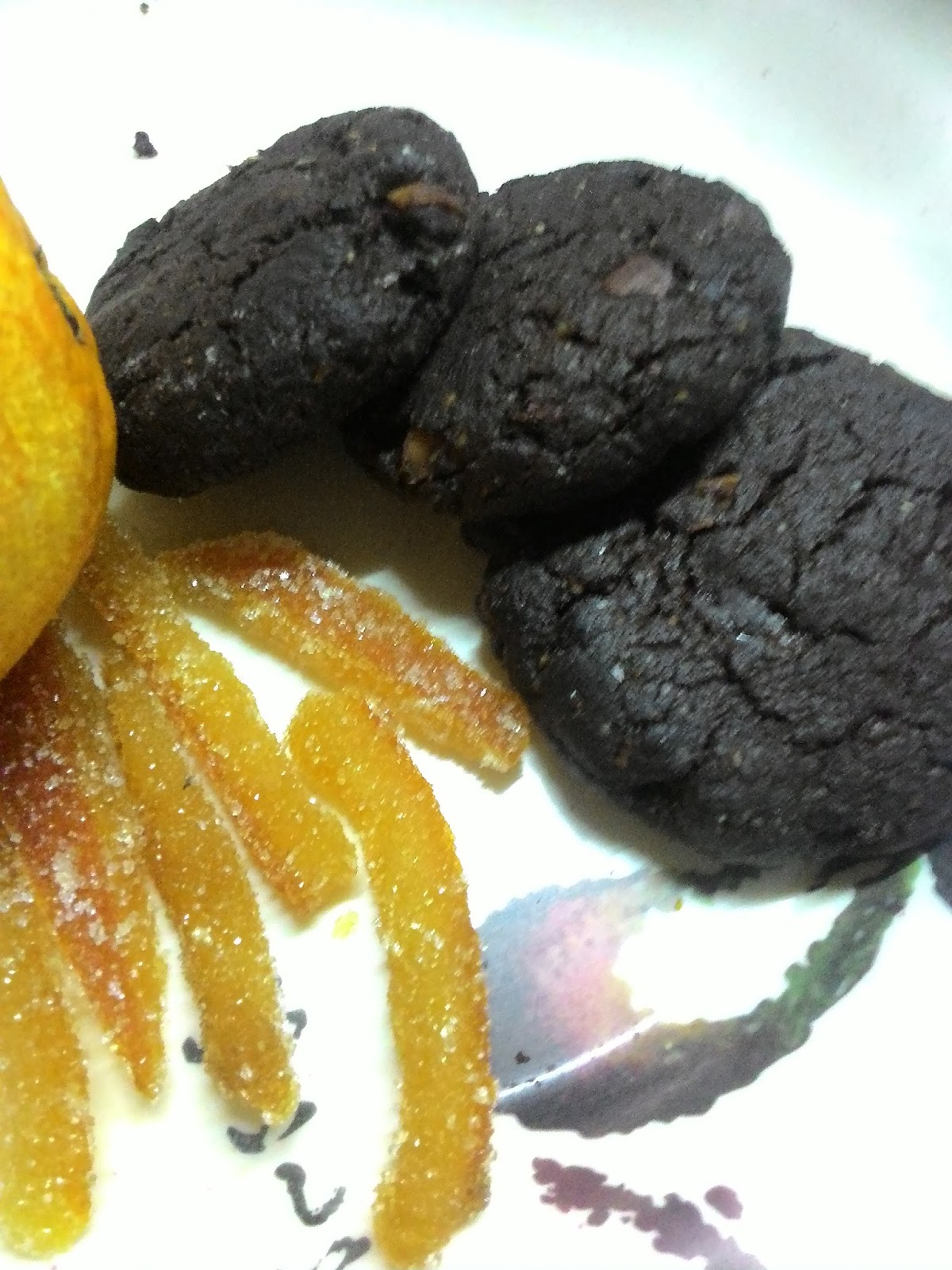 the sunkissed baker Dark Chocolate Orange cookies Almonds and Candied Orange Peels