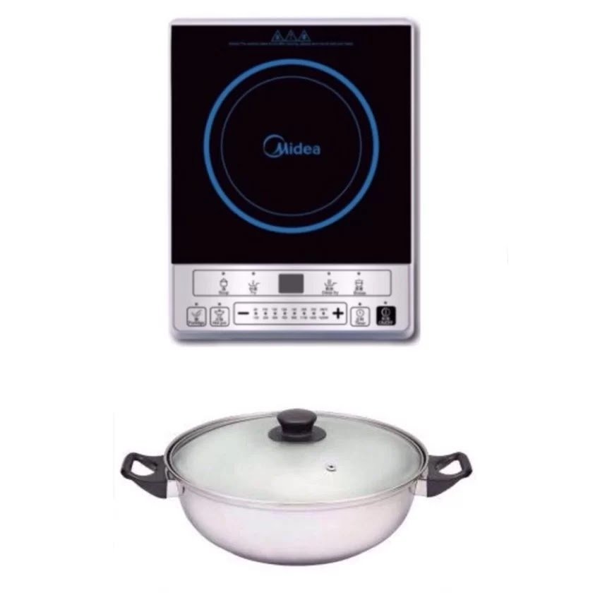 Midea C16SKY1613 Induction Cooker + Free Stainless Steel Inner Pot Black