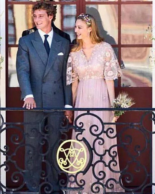 Pierre Casiraghi and Beatrice Borromeo married in a civil ceremony at the Monaco's Pink Palace in Monaco