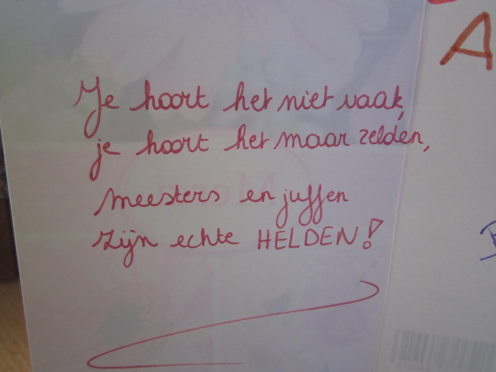 1ste LEERJAAR POSTHOORNSCHOOL Dag van de leerkracht 1ste LEERJAAR POSTHOORNSCHOOL Dag van de leerkracht