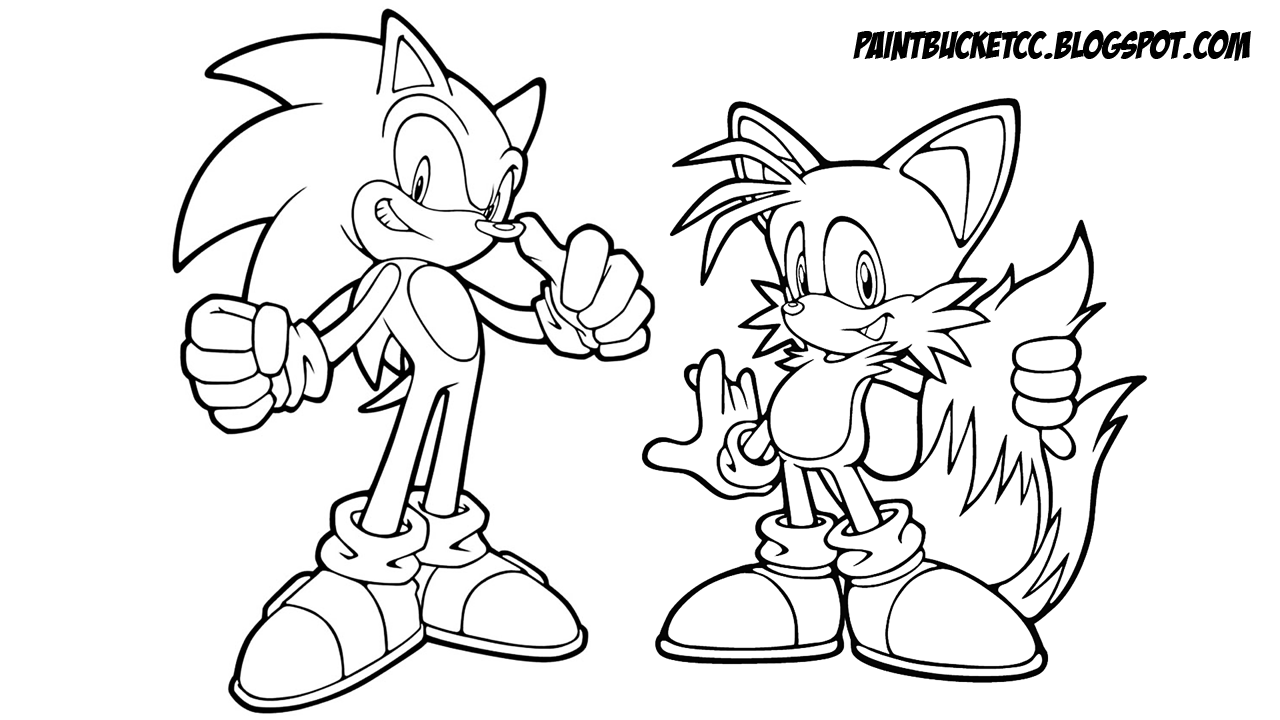 Paint Bucket Coloring Pages and Pixel Art: Sonic the Hedgehog and Tails