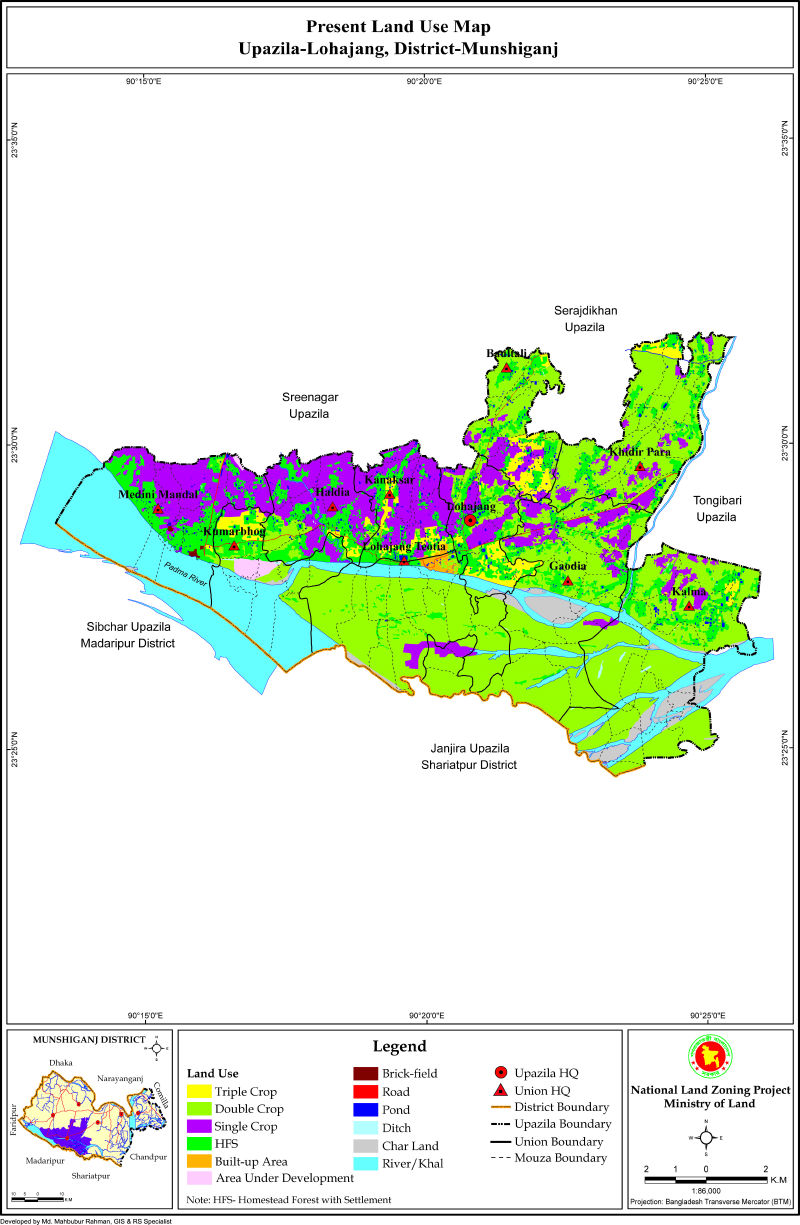 Louhajang Upazila Mouza Map Munshiganj District Bangladesh