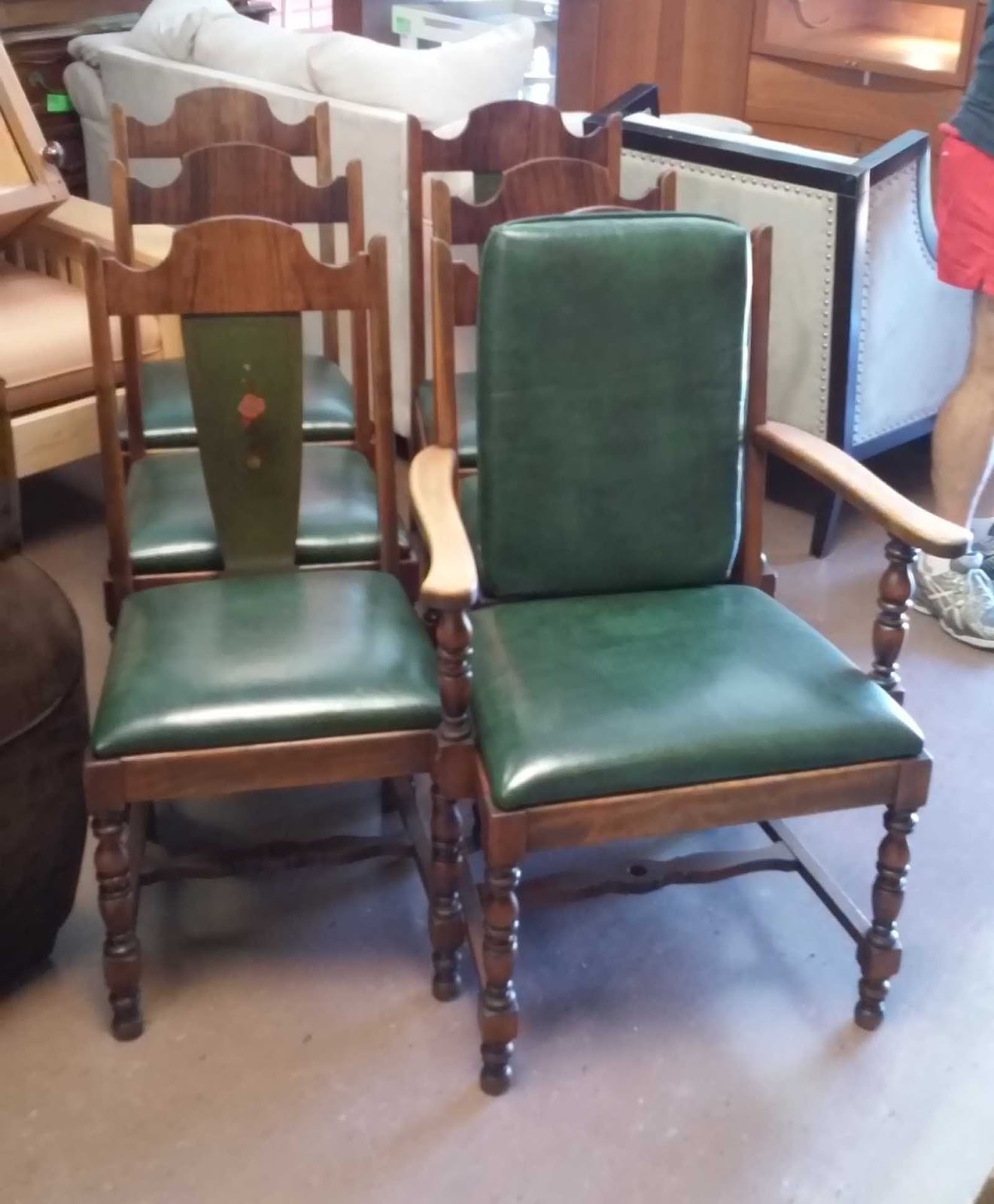 UHURU FURNITURE & COLLECTIBLES SOLD Set of 6 Hand Painted Antique