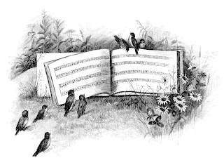 printable singing birds illustration image birds digital image sheet music download illustration