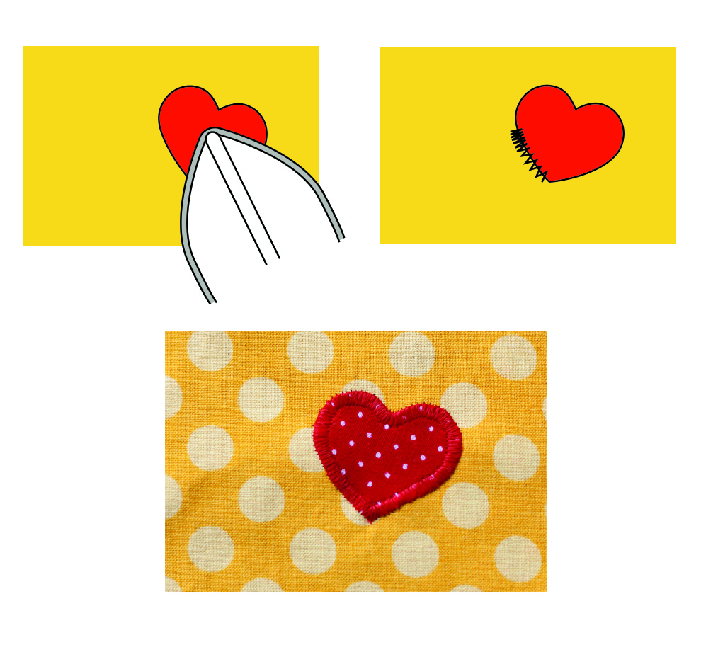 Toy Patterns by DIY Fluffies How to applique tutorial and free heart