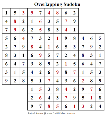 Overlapping Sudoku (Fun With Sudoku #157) Puzzle Solution