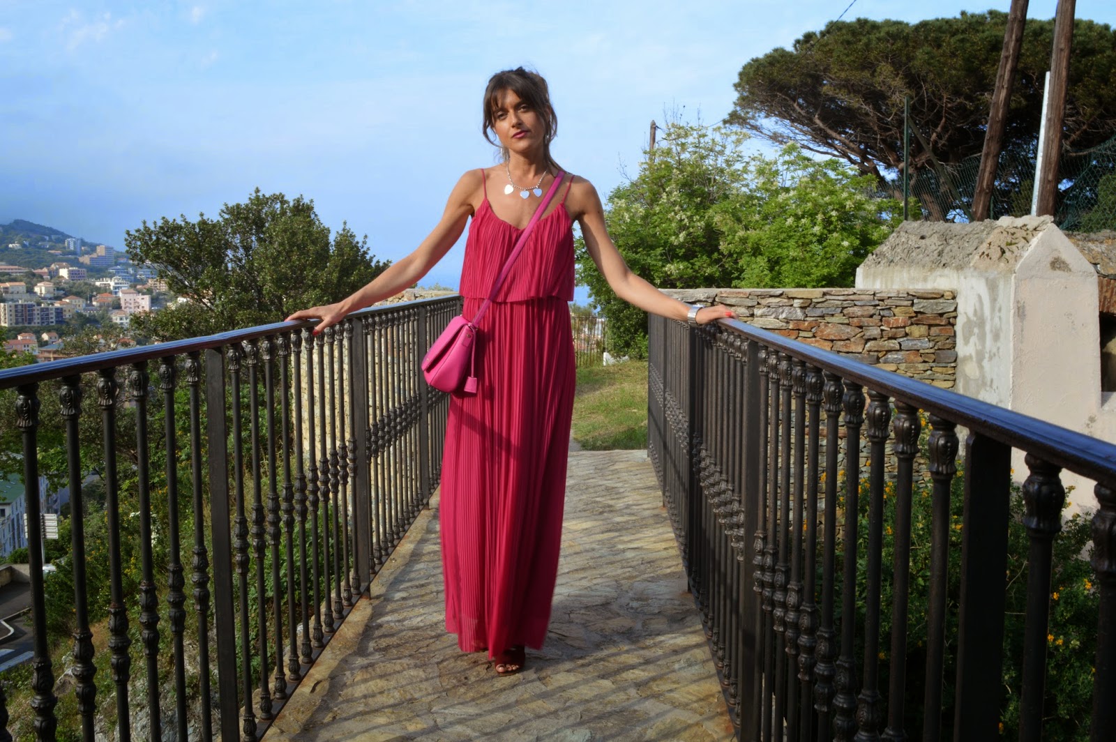 Fashion Musings Diary: Cherry Red Pleated Maxi Dress and Weightlessness ...