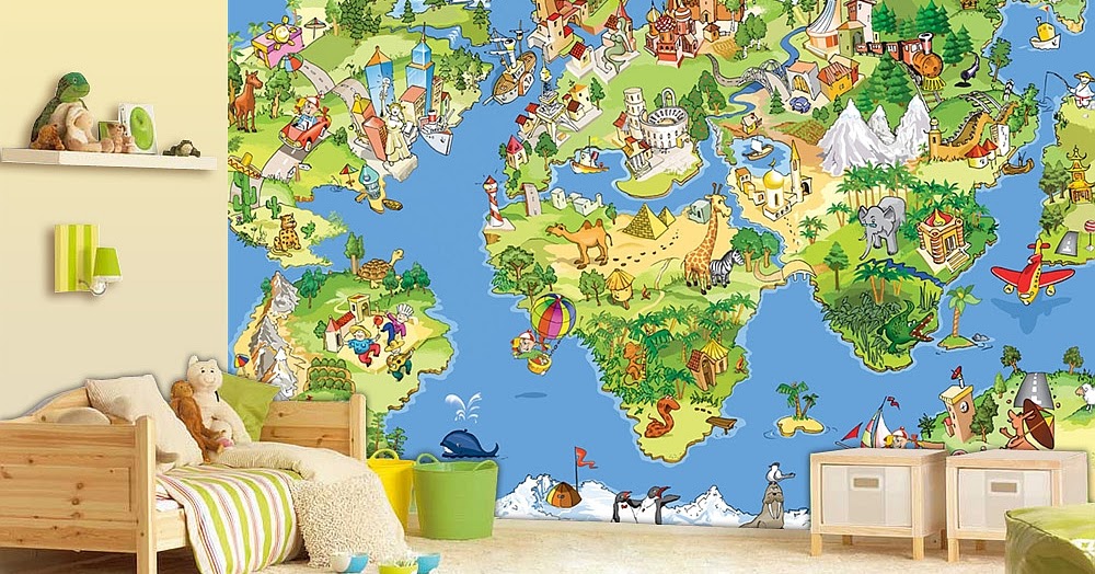 Kids Explorer World Map Wall Mural