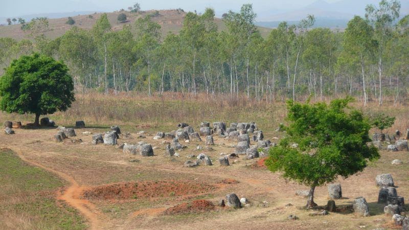 The Plain of Jars is a megalithic archaeological landscape in Laos. Scattered in the landscape of the , Xieng Khouang, Laos, are thousands of megalithic jars.