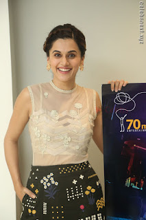 Taapsee Pannu in transparent top at Anando hma theatrical trailer launch ~  Exclusive 070