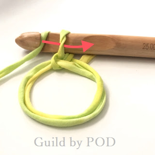 Guild by POD＆毛糸ズキ！【無料編み図】超極太かぎ針を使ったTシャツヤーンの細編みネットバッグ　くさり編み