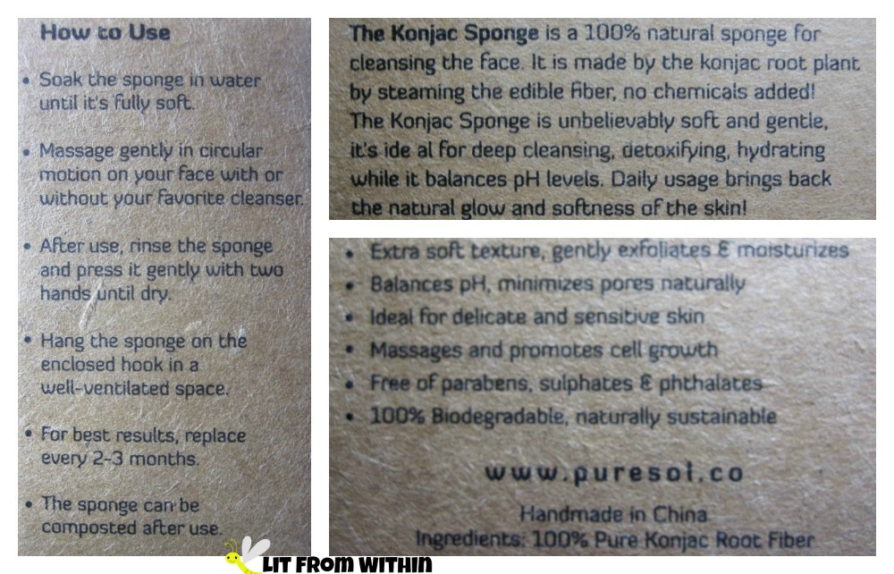 PureSol konjac sponge directions
