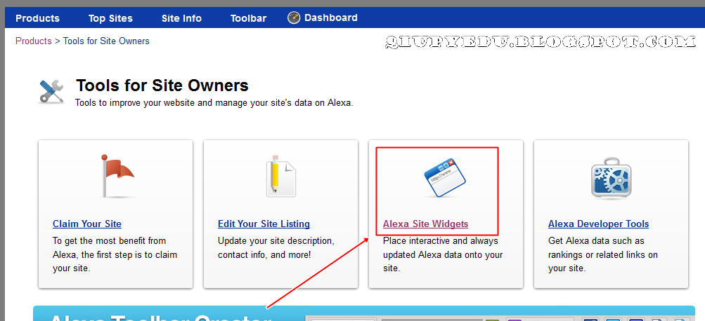 Owners site. Alexa toolbar. Toolbar creator. What info.