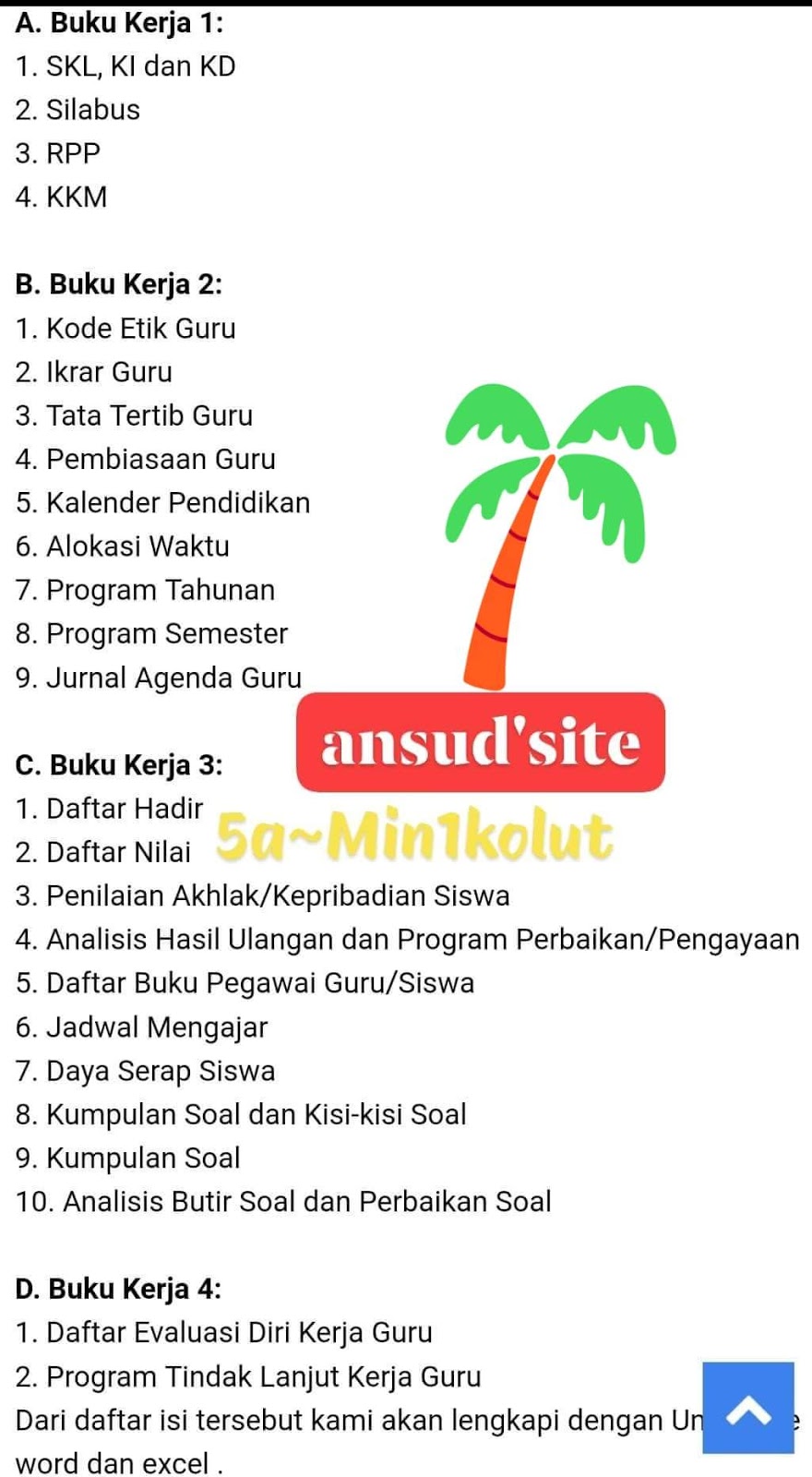 Download Aplikasi BUKERU (Buku Kerja Guru) 1234 Kurikulum