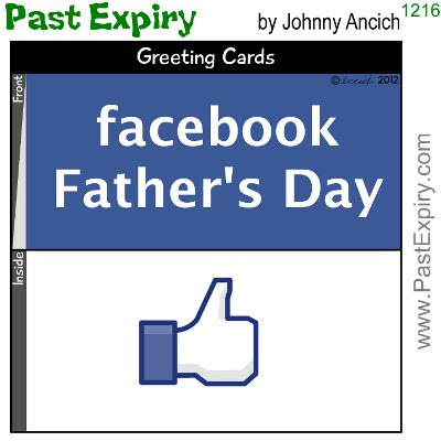 Cartoon about cards, Father's Day, Facebook, social networking,
