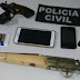 Homem é preso pela polícia civil com um revolver e uma espingarda, no Vale do Piancó
