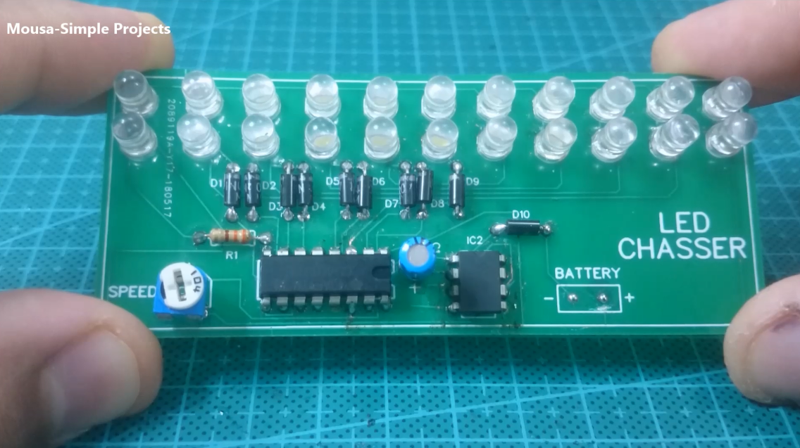 LED Chaser/Sequencer using IC 4017 & IC 555 Simple Projects