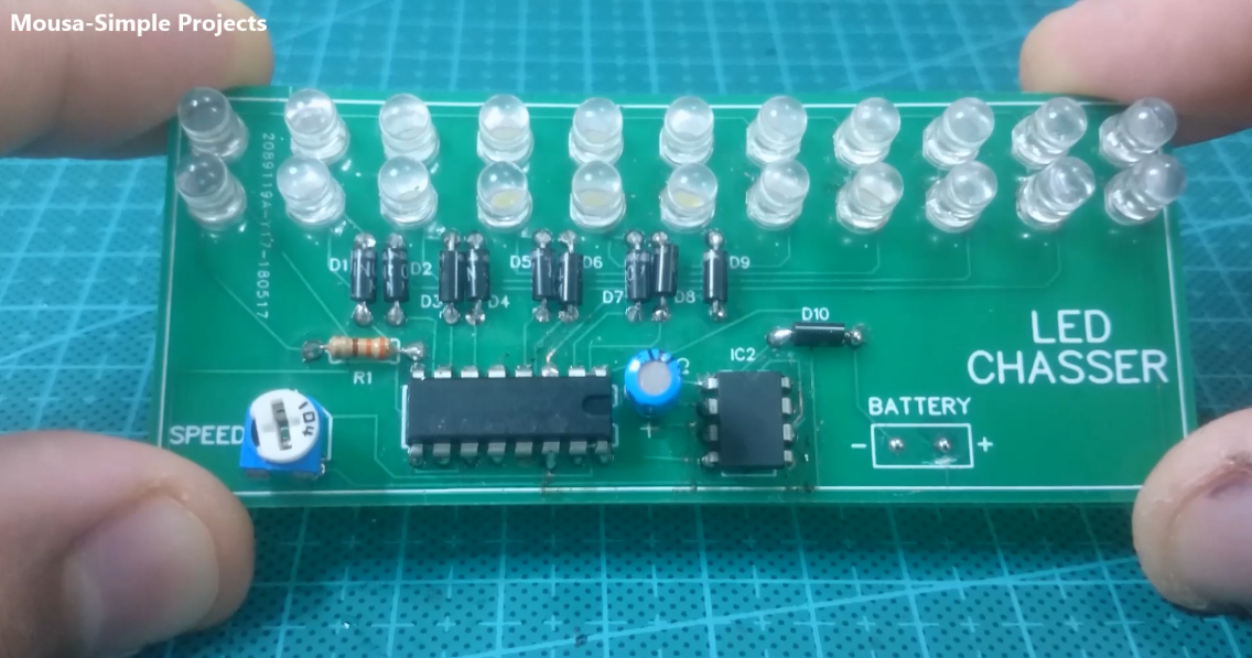 LED Chaser/Sequencer using IC 4017 & IC 555 Simple Projects