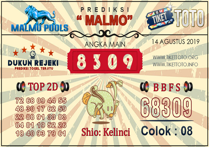 Prediksi Togel MALMO TIKETTOTO 14 AGUSTUS 2019