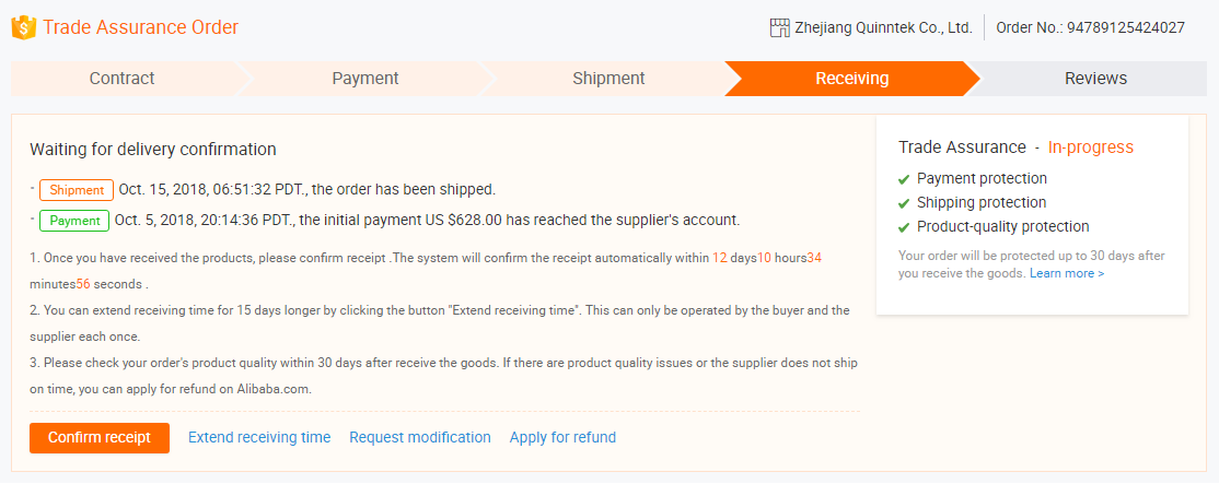 The order has been delivered. The order has been shipped. Confirm order， then i can refund you from ALIEXPRESS.