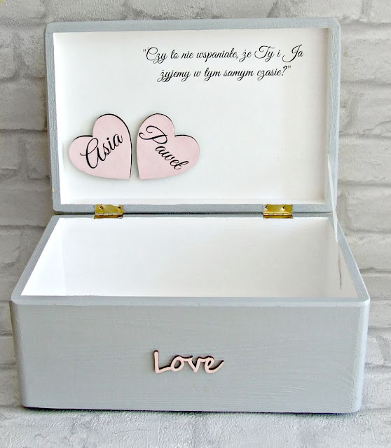 Ślubne Pudełko kuferek na koperty i życzenia by Eco Manufaktura. Wedding Box. 