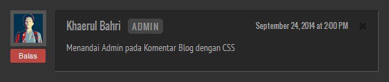 Cara Menandai Admin pada Komentar Blog dengan CSS
