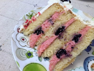 Birthday, Cake, Blackberry, Mascarpone, Filling