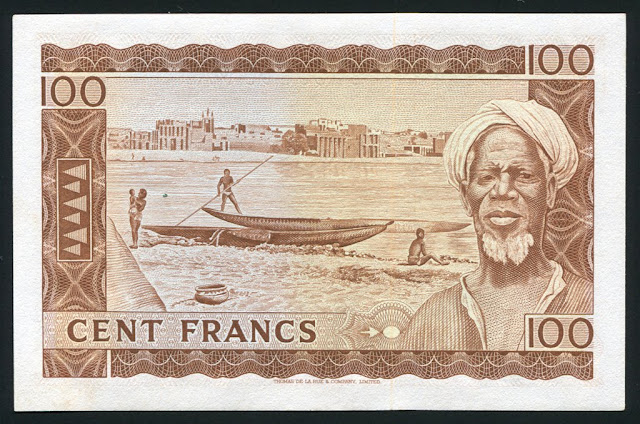 Mali paper money 100 Francs banknote bill