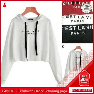 FNC222S27 Sweater Cest La Paris Wanita Crop Hodie 50Ribuan