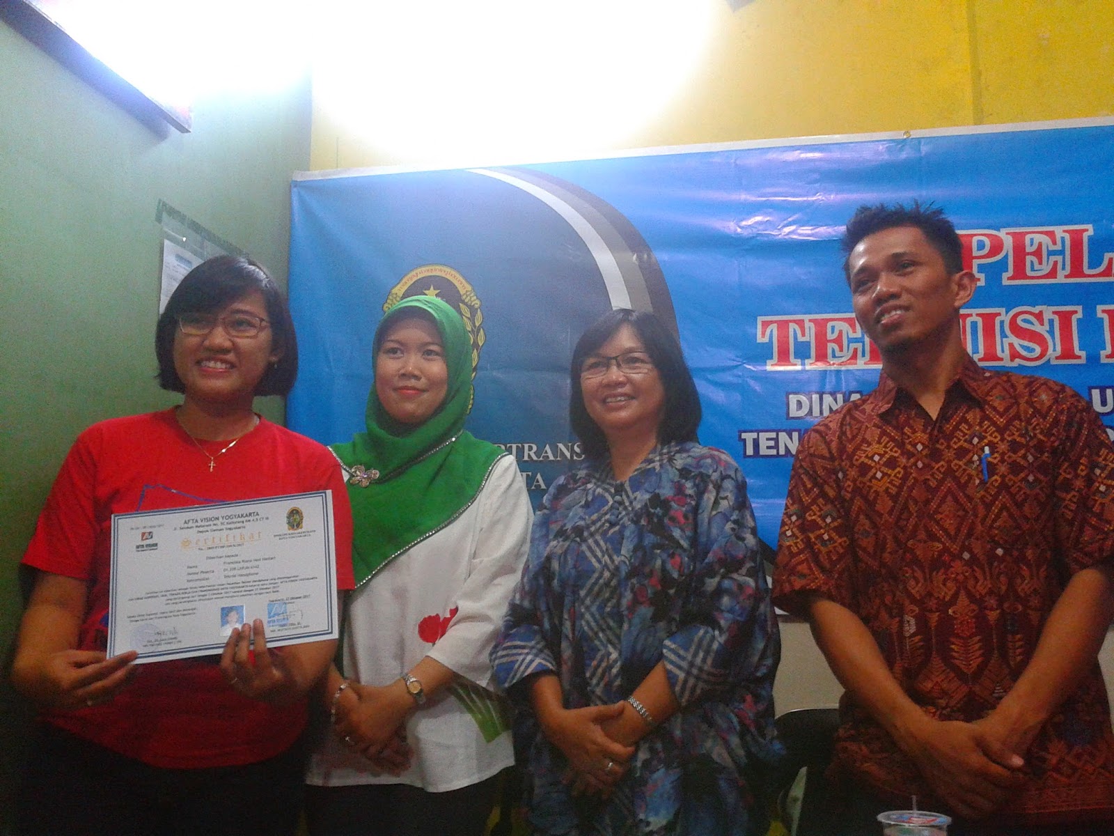 Terima kasih untuk kesempatan dan apresiasi dari DINKOPUKMNAKERTRANS LPK Alfabank Yogyakarta dan AftaVision Pusat Pelatihan Teknisi dan Servis HP