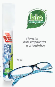 Spray limpieza gafas - repelente polvo