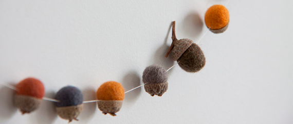 guirnalda otoñal de fieltro