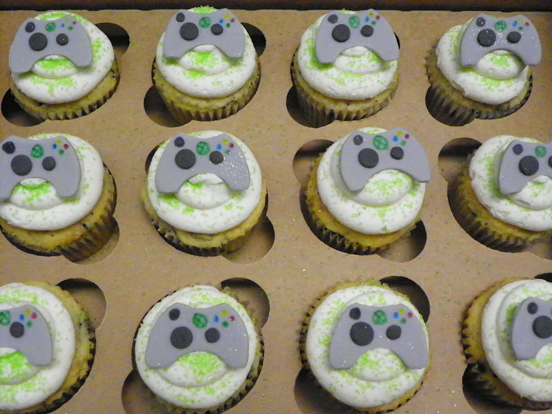 Plumeria Cake Studio XBox Video Game Birthday Cupcakes, Cookies