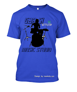 Kaos Smule Garasi music studio biru gambar Kaos Smule Garasi music studio biru