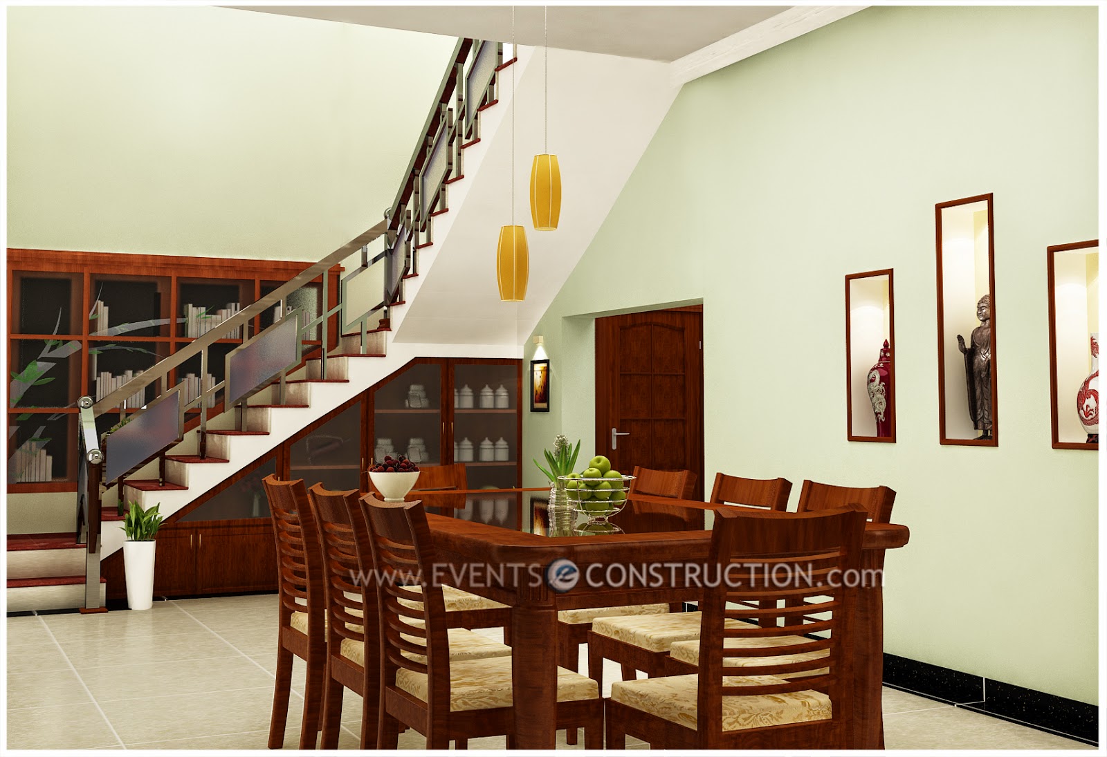 Evens Construction Pvt Ltd: Dining room and staircase