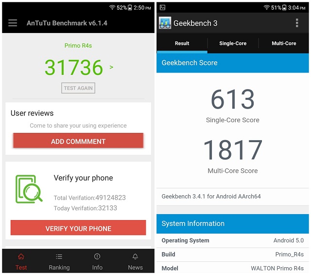 Primo R4S antutu benchmark