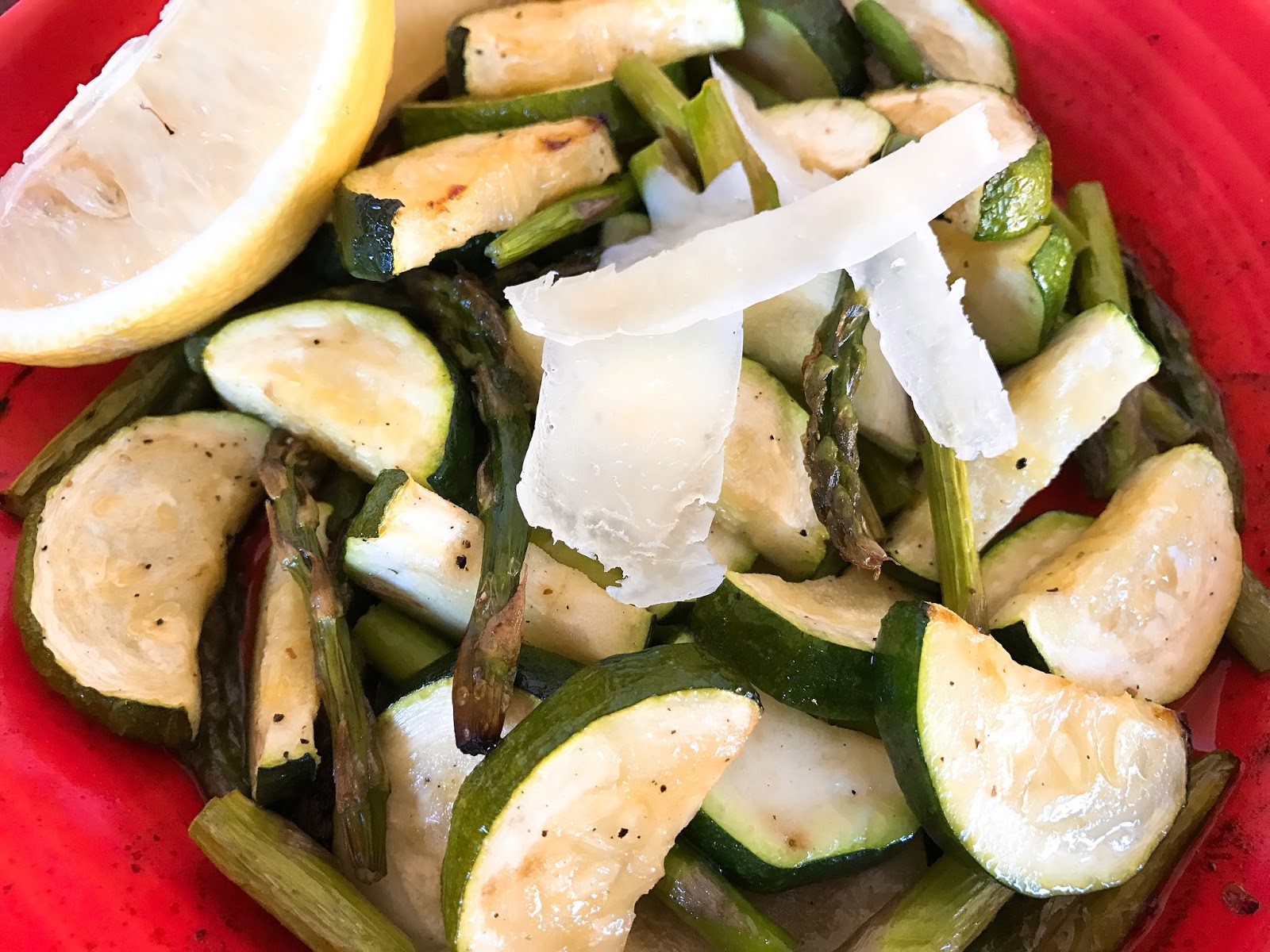 OvenRoasted Zucchini and Asparagus with Lemon and Shaved Parmesan
