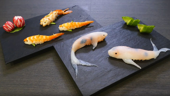 08-Rachel-and-Jun-JunsKitchen-Food-Art-Koi-Fish-Sushi-www-designstack-co