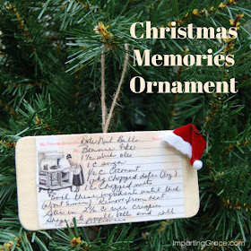 Christmas recipe card ornament