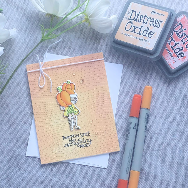 Pumpkin Spice and Everything Nice Card by October Guest Designer Noga Shefer | Pumpkin Latte Stamp Set by Newton's Nook Designs #newtonsnook #handmade