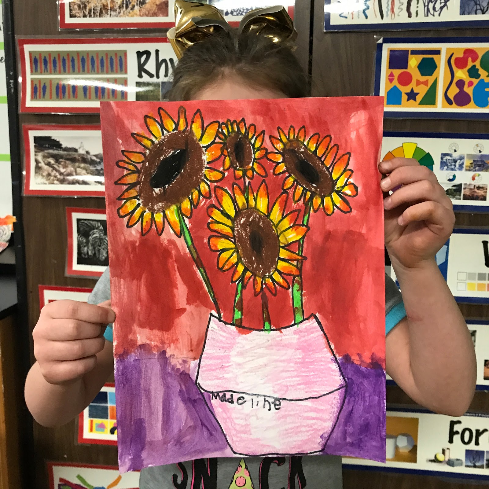 Elements of the Art Room 1st Grade Van Gogh Sunflowers
