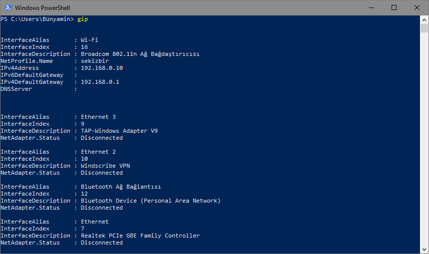 Windows'ta IP adresi bulmanın 8 yolu (tüm sürümleri) 9 ipadresini %25C3%25B6%25C4%259Frenme powershell