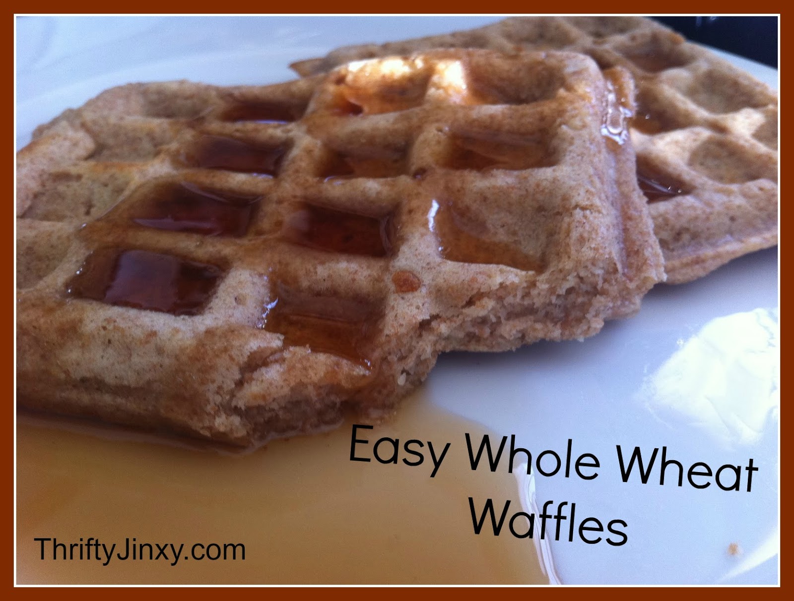 Image of whole wheat waffles made with a blender