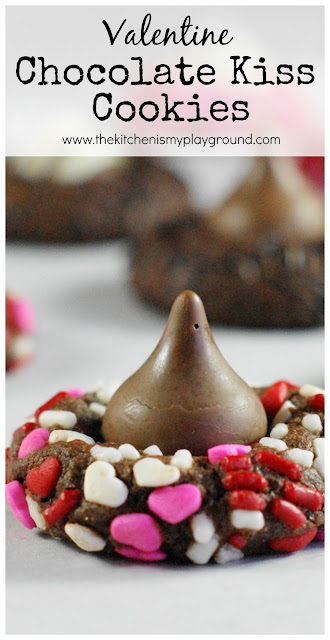 Chocolate Valentine Kiss Cookies ~ A chocolate, sprinkle-adorned Valentine version of classic peanut butter blossom cookies. So pretty, and so delicious. Chocolate Valentine Kiss Cookies ~ A chocolate, sprinkle-adorned Valentine version of classic peanut butter blossom cookies. So pretty, and so delicious.
