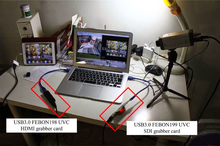 FEBON Two USB3.0 UVC capture card ( HDMI capture card / SDI capture